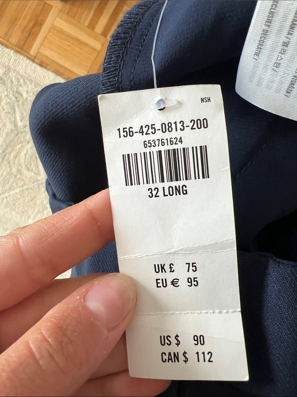 Abercrombie & Fitch Navy Sloane Pleated Wide-Leg Pants Size 32 LONG - Picture 6 of 7